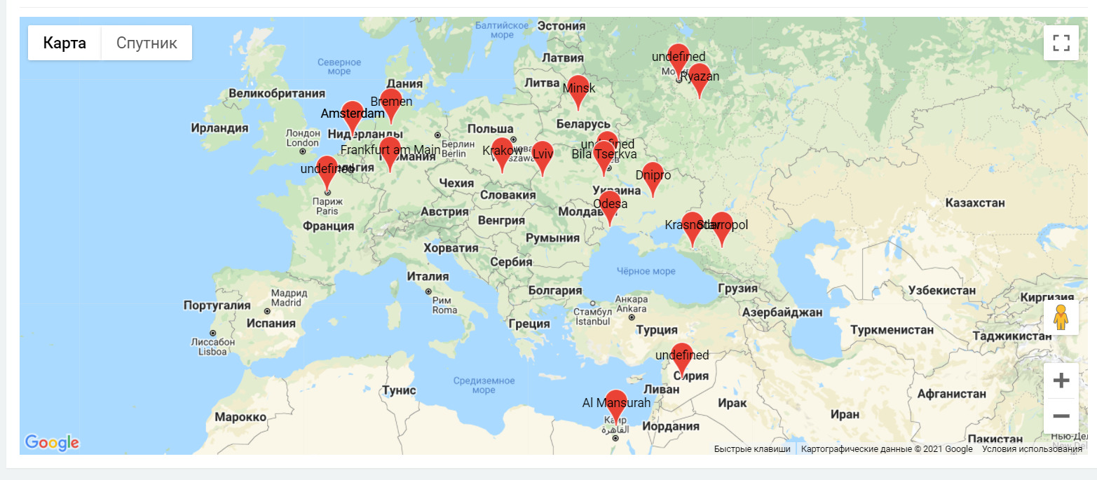 Listeners Statistics on GoogleMap